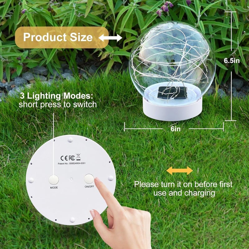 LENONE Floating Pool Lights Solar Powered, 6.5 Inch Warm White Light Up Solar Pool Lights That Float, Updated Waterproof Floating Pool Balls for Patio Party Decor(2 Piece) - Image 5